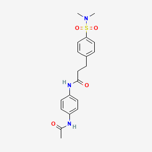 molecular formula C19H23N3O4S B7713598 N-(4-acetamidophenyl)-3-(4-(N,N-dimethylsulfamoyl)phenyl)propanamide 