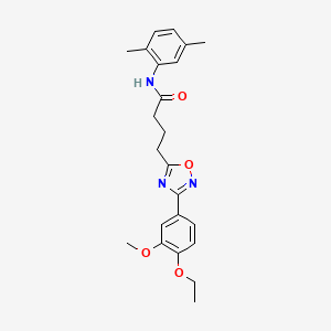 molecular formula C23H27N3O4 B7713604 N-(2,5-dimethylphenyl)-4-(3-(4-ethoxy-3-methoxyphenyl)-1,2,4-oxadiazol-5-yl)butanamide 