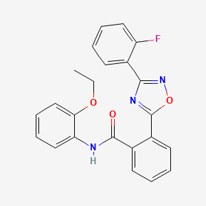molecular formula C23H18FN3O3 B7713615 N-(2-ethoxyphenyl)-2-(3-(2-fluorophenyl)-1,2,4-oxadiazol-5-yl)benzamide 
