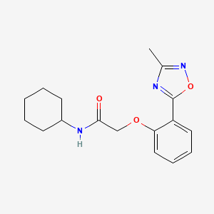molecular formula C17H21N3O3 B7713630 N-cyclohexyl-2-(2-(3-methyl-1,2,4-oxadiazol-5-yl)phenoxy)acetamide 