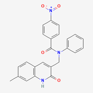 molecular formula C24H19N3O4 B7713642 N-((2-hydroxy-7-methylquinolin-3-yl)methyl)-4-nitro-N-phenylbenzamide 