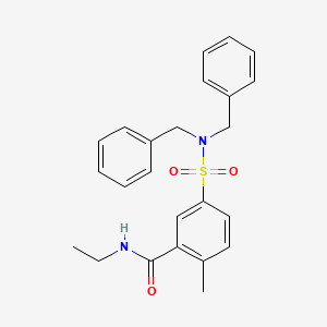 molecular formula C24H26N2O3S B7713674 N-ethyl-2-methyl-5-[(1-phenylethyl)sulfamoyl]benzamide 