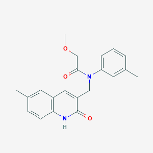 molecular formula C21H22N2O3 B7713675 N-((2-hydroxy-6-methylquinolin-3-yl)methyl)-2-methoxy-N-(m-tolyl)acetamide 