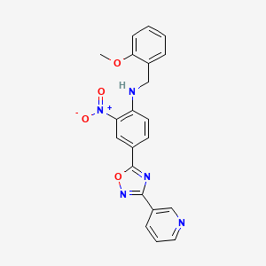 molecular formula C21H17N5O4 B7713698 N-(2-methoxybenzyl)-2-nitro-4-(3-(pyridin-3-yl)-1,2,4-oxadiazol-5-yl)aniline 
