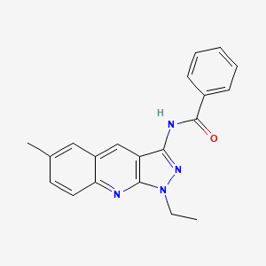 molecular formula C20H18N4O B7713701 N-(1-ethyl-6-methyl-1H-pyrazolo[3,4-b]quinolin-3-yl)benzamide 