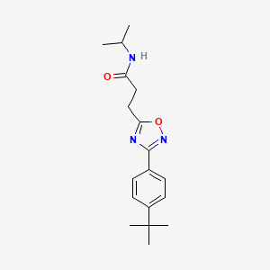 molecular formula C18H25N3O2 B7713709 3-(3-(4-(tert-butyl)phenyl)-1,2,4-oxadiazol-5-yl)-N-isopropylpropanamide 