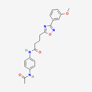 molecular formula C21H22N4O4 B7713717 N-(4-acetamidophenyl)-4-(3-(3-methoxyphenyl)-1,2,4-oxadiazol-5-yl)butanamide 