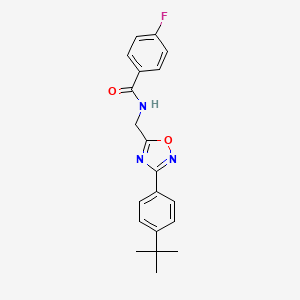molecular formula C20H20FN3O2 B7713722 N-((3-(4-(tert-butyl)phenyl)-1,2,4-oxadiazol-5-yl)methyl)-4-fluorobenzamide 