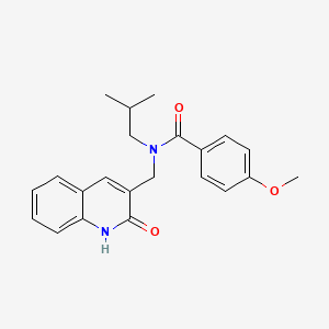 molecular formula C22H24N2O3 B7713733 N-((2-hydroxyquinolin-3-yl)methyl)-N-isobutyl-4-methoxybenzamide 