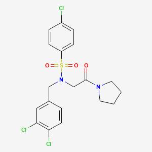 molecular formula C19H19Cl3N2O3S B7713740 4-chloro-N-(3,4-dichlorobenzyl)-N-(2-oxo-2-(pyrrolidin-1-yl)ethyl)benzenesulfonamide 