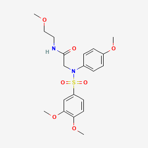 molecular formula C20H26N2O7S B7713776 2-(3,4-dimethoxy-N-(4-methoxyphenyl)phenylsulfonamido)-N-(2-methoxyethyl)acetamide 