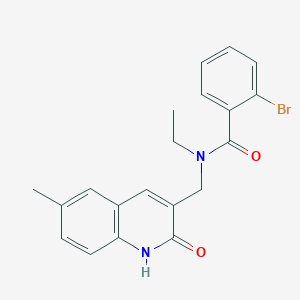 molecular formula C20H19BrN2O2 B7713778 2-bromo-N-ethyl-N-((2-hydroxy-6-methylquinolin-3-yl)methyl)benzamide 