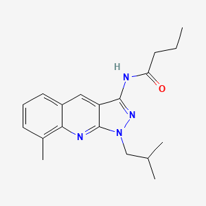 molecular formula C19H24N4O B7713787 N-(1-isobutyl-8-methyl-1H-pyrazolo[3,4-b]quinolin-3-yl)butyramide 