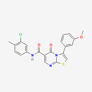molecular formula C21H16ClN3O3S B7713790 N-(2-ethoxyphenyl)-3-(3-methoxyphenyl)-5-oxo-5H-[1,3]thiazolo[3,2-a]pyrimidine-6-carboxamide 