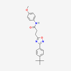 molecular formula C22H25N3O3 B7713807 3-(3-(4-(tert-butyl)phenyl)-1,2,4-oxadiazol-5-yl)-N-(4-methoxyphenyl)propanamide 