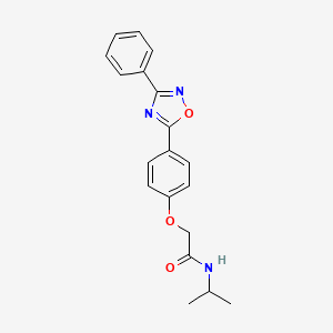 molecular formula C19H19N3O3 B7713824 N-isopropyl-2-(4-(3-phenyl-1,2,4-oxadiazol-5-yl)phenoxy)acetamide 