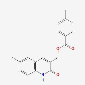 molecular formula C19H17NO3 B7713832 (2-hydroxy-6-methylquinolin-3-yl)methyl 4-methylbenzoate 