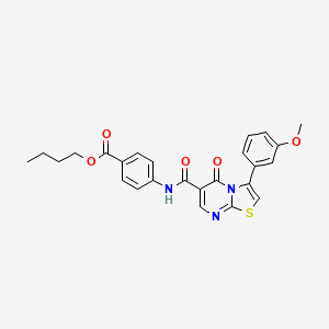 molecular formula C25H23N3O5S B7713835 3-(3-methoxyphenyl)-5-oxo-N-(2,4,6-trimethylphenyl)-5H-[1,3]thiazolo[3,2-a]pyrimidine-6-carboxamide 