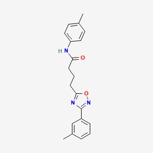 molecular formula C20H21N3O2 B7713848 N-(p-tolyl)-4-(3-(m-tolyl)-1,2,4-oxadiazol-5-yl)butanamide 