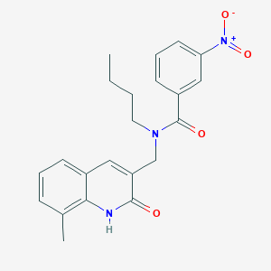 N-butyl-N-((2-hydroxy-8-methylquinolin-3-yl)methyl)-3-nitrobenzamide