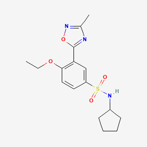 molecular formula C16H21N3O4S B7713869 N-cyclopentyl-4-ethoxy-3-(3-methyl-1,2,4-oxadiazol-5-yl)benzenesulfonamide 