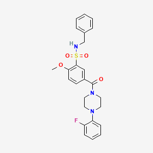 molecular formula C25H26FN3O4S B7713881 3-(benzylsulfamoyl)-N-[(furan-2-yl)methyl]-4-methoxybenzamide 