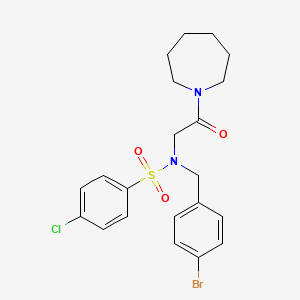 molecular formula C21H24BrClN2O3S B7713891 N-(2-(azepan-1-yl)-2-oxoethyl)-N-(4-bromobenzyl)-4-chlorobenzenesulfonamide 