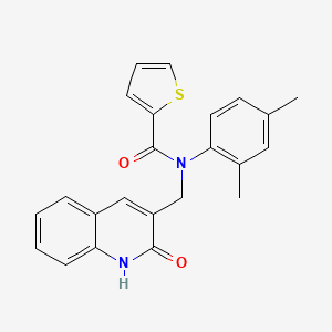 molecular formula C23H20N2O2S B7713916 N-(2,4-dimethylphenyl)-N-((2-hydroxyquinolin-3-yl)methyl)thiophene-2-carboxamide 