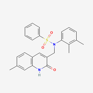 molecular formula C25H24N2O3S B7713934 N-(2,3-dimethylphenyl)-N-((2-hydroxy-7-methylquinolin-3-yl)methyl)benzenesulfonamide 