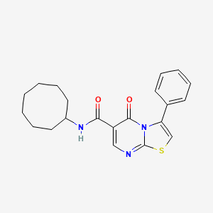 molecular formula C21H23N3O2S B7713957 N-(4-chloro-2,5-dimethoxyphenyl)-5-oxo-3-phenyl-5H-[1,3]thiazolo[3,2-a]pyrimidine-6-carboxamide 