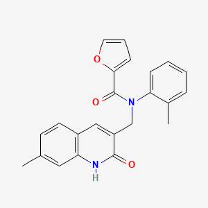 molecular formula C23H20N2O3 B7713962 N-((2-hydroxy-7-methylquinolin-3-yl)methyl)-N-(o-tolyl)furan-2-carboxamide 