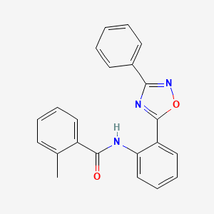 molecular formula C22H17N3O2 B7713984 2-methyl-N-(2-(3-phenyl-1,2,4-oxadiazol-5-yl)phenyl)benzamide 