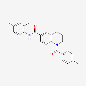 molecular formula C26H26N2O2 B7713992 N-(2,5-dimethylphenyl)-1-(4-methylbenzoyl)-1,2,3,4-tetrahydroquinoline-6-carboxamide 
