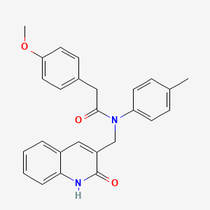 molecular formula C26H24N2O3 B7714025 N-((2-hydroxyquinolin-3-yl)methyl)-2-(4-methoxyphenyl)-N-(p-tolyl)acetamide 
