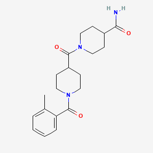 molecular formula C20H27N3O3 B7714044 1-(1-(2-methylbenzoyl)piperidine-4-carbonyl)piperidine-4-carboxamide 