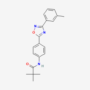 molecular formula C20H21N3O2 B7714060 N-(4-(3-(m-tolyl)-1,2,4-oxadiazol-5-yl)phenyl)pivalamide 