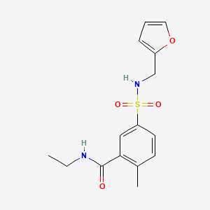 molecular formula C15H18N2O4S B7714065 N-ethyl-2-methyl-5-{[2-(methylsulfanyl)phenyl]sulfamoyl}benzamide 