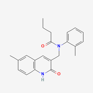 molecular formula C22H24N2O2 B7714072 N-((2-hydroxy-6-methylquinolin-3-yl)methyl)-N-(o-tolyl)butyramide 