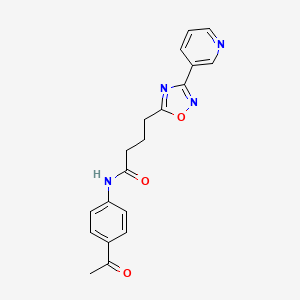 molecular formula C19H18N4O3 B7714101 N-(4-acetylphenyl)-4-(3-(pyridin-3-yl)-1,2,4-oxadiazol-5-yl)butanamide 