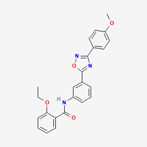 molecular formula C24H21N3O4 B7714109 2-ethoxy-N-(3-(3-(4-methoxyphenyl)-1,2,4-oxadiazol-5-yl)phenyl)benzamide 
