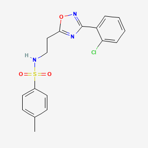 molecular formula C17H16ClN3O3S B7714125 N-(2-(3-(2-chlorophenyl)-1,2,4-oxadiazol-5-yl)ethyl)-4-methylbenzenesulfonamide 