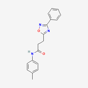 molecular formula C18H17N3O2 B7714128 3-(3-phenyl-1,2,4-oxadiazol-5-yl)-N-(p-tolyl)propanamide 