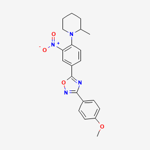 molecular formula C21H22N4O4 B7714134 3-(4-methoxyphenyl)-5-(4-(2-methylpiperidin-1-yl)-3-nitrophenyl)-1,2,4-oxadiazole 