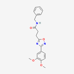 molecular formula C20H21N3O4 B7714138 N-benzyl-3-(3-(3,4-dimethoxyphenyl)-1,2,4-oxadiazol-5-yl)propanamide 