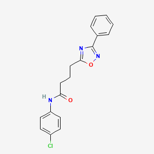 molecular formula C18H16ClN3O2 B7714139 N-(4-chlorophenyl)-4-(3-phenyl-1,2,4-oxadiazol-5-yl)butanamide 