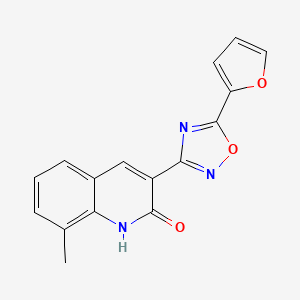molecular formula C16H11N3O3 B7714150 3-(5-(furan-2-yl)-1,2,4-oxadiazol-3-yl)-8-methylquinolin-2-ol 