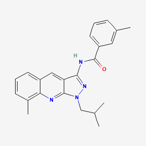 molecular formula C23H24N4O B7714163 N-(1-isobutyl-8-methyl-1H-pyrazolo[3,4-b]quinolin-3-yl)-3-methylbenzamide 