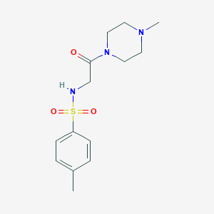 molecular formula C14H21N3O3S B7714166 4-methyl-N-(2-(4-methylpiperazin-1-yl)-2-oxoethyl)benzenesulfonamide 
