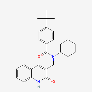 molecular formula C27H32N2O2 B7714181 4-(tert-butyl)-N-cyclohexyl-N-((2-hydroxyquinolin-3-yl)methyl)benzamide 