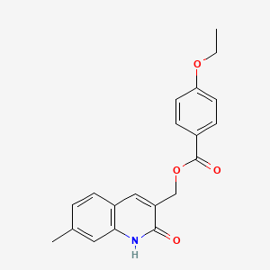 molecular formula C20H19NO4 B7714194 (2-hydroxy-7-methylquinolin-3-yl)methyl 4-ethoxybenzoate 